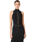 Elisabetta Franchi Black Top mit Tulle