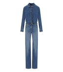 Elisabetta Franchi Blue Denim Jumpsuit