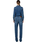 Elisabetta Franchi Blue Denim Jumpsuit