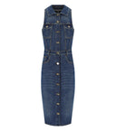 Abito midi di denim blu di Elisabetta Franchi