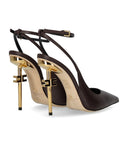 Elisabetta Franchi Brown Slingback Pump