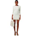 Elisabetta Franchi Butter Acqua Monogramm Strickkleid