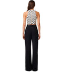 Elisabetta Franchi 버터 및 검은 모노그램 작물 상단