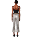 Elisabetta Franchi Butter Black Monogram Flare Trousers