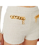 Elisabetta Franchi Butter Shorts With Chain