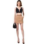 Elisabetta Franchi Camel Belted Skirt