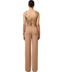 Elisabetta franchi camel palazzo pantalones