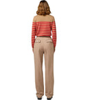 Elisabetta Franchi Camel/Red Passion Striped Pulloper
