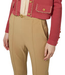 Elisabetta Franchi Camel Slim Fit Trousers