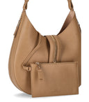 Elisabetta Franchi Camel -Umhängetasche mit Reißverschluss