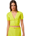 Elisabetta Franchi Cedar Cropped Cardigan With Rhinestones