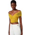 Elisabetta Franchi Curry Butter Crop Top