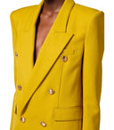 Chaqueta de doble pecho de Elisabetta franchi curry