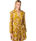 Elisabetta Franchi Curry Quarzo Mini Dress With Ruches