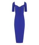 Elisabetta franci indigo niebieskie dzianinowe sukienka midi