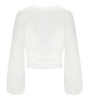 Elisabetta Franchi Ivory Blouse With Sash