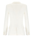 Chaqueta de doble pecho de Elisabetta Franchi Ivory Crepe
