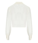 Elisabetta Franchi Ivory Cropped Shirt With Knot