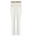 Elisabetta Franchi Ivory Flare Trousers With Foulard Belt