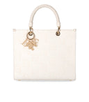 Elisabetta Franchi elfenben Jacquard Raffia handväska