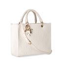 Elisabetta Franchi elfenben Jacquard Raffia handväska