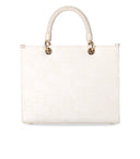 Elisabetta Franchi elfenben Jacquard Raffia handväska