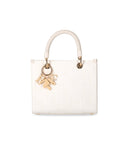 Elisabetta franchi marfil jacquard raffia pequeño bolso