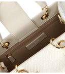 Elisabetta franchi marfil jacquard raffia pequeño bolso