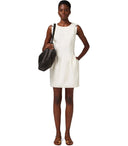 Elisabetta Franchi Ivory Linen Mélange Robe