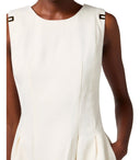 Elisabetta Franchi Ivory Linen Mélange Robe