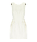 Elisabetta Franchi Ivory Linen Mélange Robe