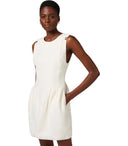 Elisabetta Franchi Ivory Linen Mélange Robe