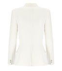 Elisabetta Franchi Ivory Satin Lapel Jacket