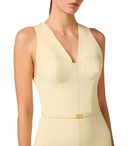Elisabetta Franchi Lemonade Belted Sheat Dress