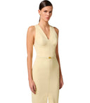 Elisabetta Franchi Lemonade Belted Sheat Dress