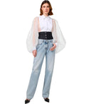 Elisabetta Franchi Light Blue Jeans With Korset