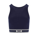Elisabetta Franchi Oltremare Cropped Top With Bands