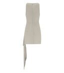 Elisabetta Franchi Pearl Grey Asymmetric Dress