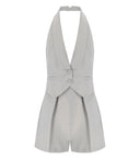 Elisabetta franchi perla grigio tuta corta