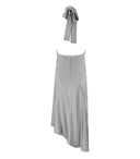 Elisabetta Franchi Piombo Satin Midi Dress