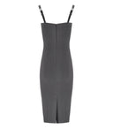 Elisabetta Franchi Piombo Sheath Dress With Bow