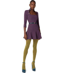 Abito viola Elisabetta Franchi con bottoni