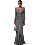 Elisabetta Franchi Red Carpet Piombo Dress