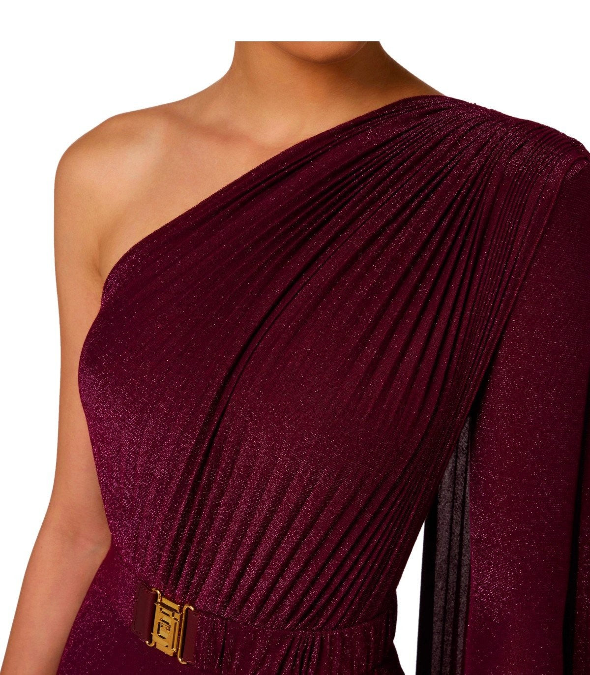 Elisabetta Franchi Red Carpet Rouge Noir One Shoulder Dress – Balardi