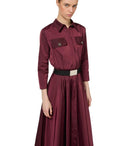 Elisabetta Franchi Rouge Noir Belted Shirt Dress