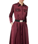 Elisabetta Franchi Rouge Noir Belted Shirt Dress