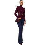Elisabetta Franchi Rouge Noir Gürtreten Rollkragenpullover Jumper