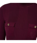 Elisabetta Franchi Rouge Noir Gürtreten Rollkragenpullover Jumper