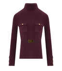 Elisabetta Franchi Rouge Noir Gürtreten Rollkragenpullover Jumper