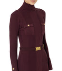Elisabetta Franchi Rouge Noir Knitted Turtleneck Dress
